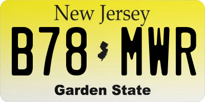 NJ license plate B78MWR