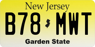NJ license plate B78MWT