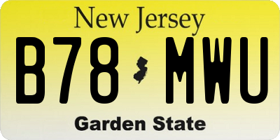 NJ license plate B78MWU