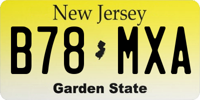 NJ license plate B78MXA