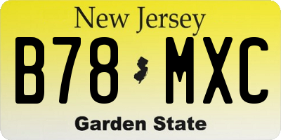 NJ license plate B78MXC