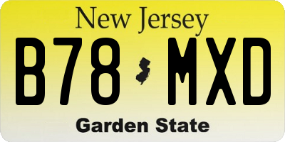 NJ license plate B78MXD