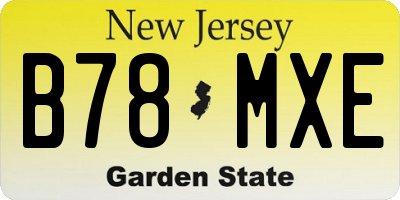 NJ license plate B78MXE