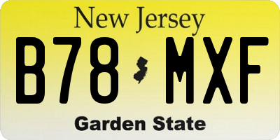 NJ license plate B78MXF