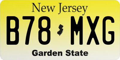 NJ license plate B78MXG