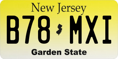 NJ license plate B78MXI