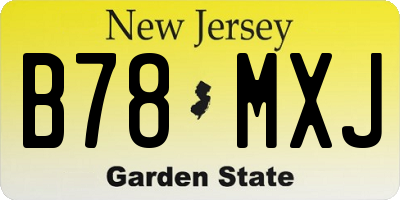 NJ license plate B78MXJ