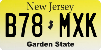 NJ license plate B78MXK