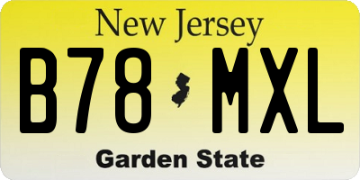 NJ license plate B78MXL