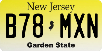 NJ license plate B78MXN