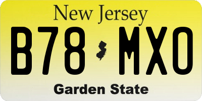 NJ license plate B78MXO