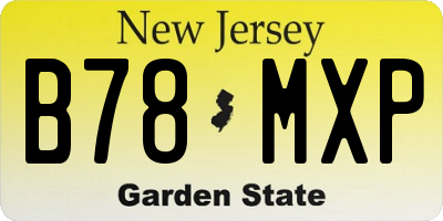 NJ license plate B78MXP