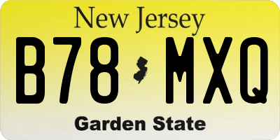 NJ license plate B78MXQ