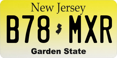 NJ license plate B78MXR