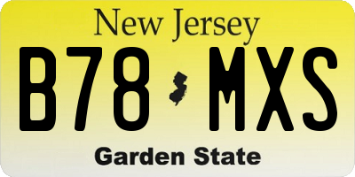 NJ license plate B78MXS