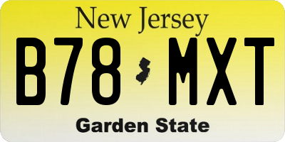 NJ license plate B78MXT