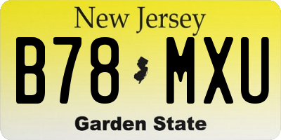NJ license plate B78MXU