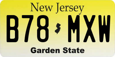 NJ license plate B78MXW