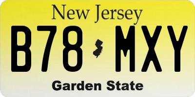 NJ license plate B78MXY