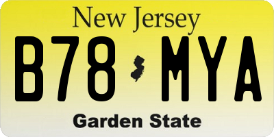 NJ license plate B78MYA