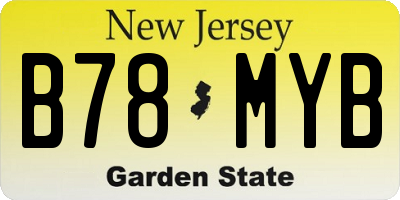 NJ license plate B78MYB