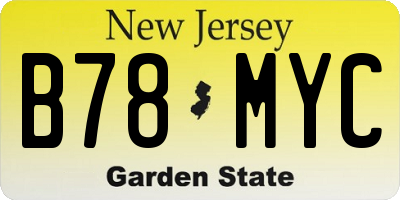 NJ license plate B78MYC