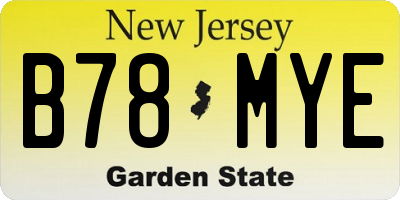 NJ license plate B78MYE