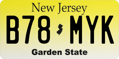 NJ license plate B78MYK