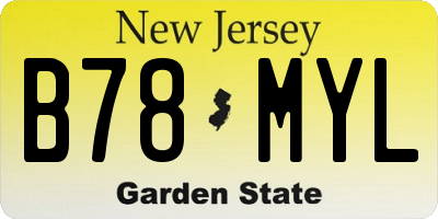 NJ license plate B78MYL