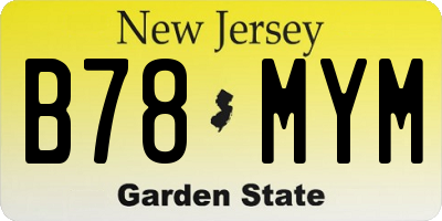 NJ license plate B78MYM