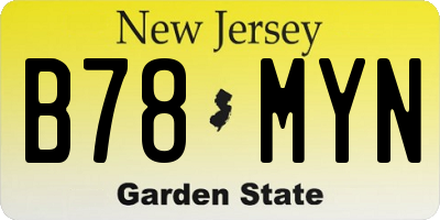 NJ license plate B78MYN