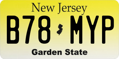 NJ license plate B78MYP