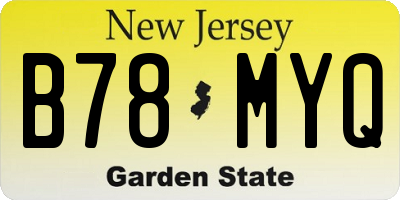 NJ license plate B78MYQ