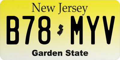 NJ license plate B78MYV