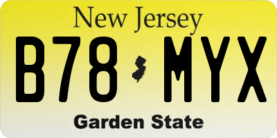 NJ license plate B78MYX