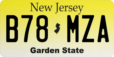 NJ license plate B78MZA