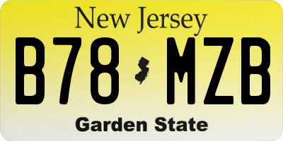 NJ license plate B78MZB