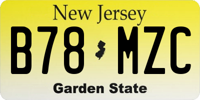 NJ license plate B78MZC