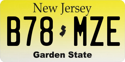 NJ license plate B78MZE