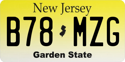 NJ license plate B78MZG