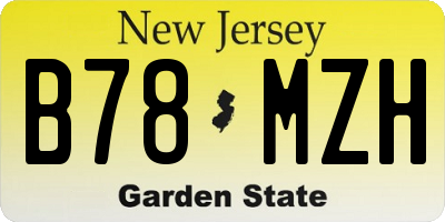 NJ license plate B78MZH
