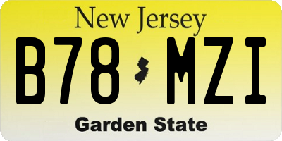 NJ license plate B78MZI