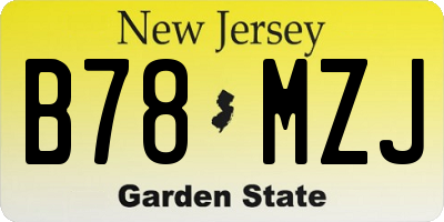NJ license plate B78MZJ