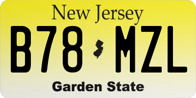 NJ license plate B78MZL