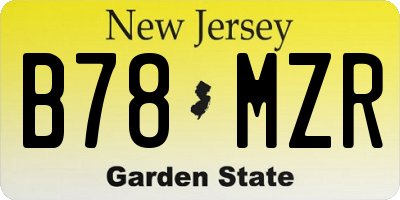 NJ license plate B78MZR