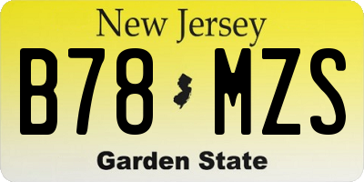 NJ license plate B78MZS