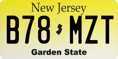 NJ license plate B78MZT