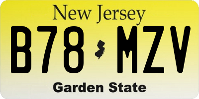 NJ license plate B78MZV