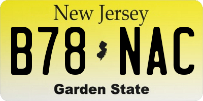 NJ license plate B78NAC