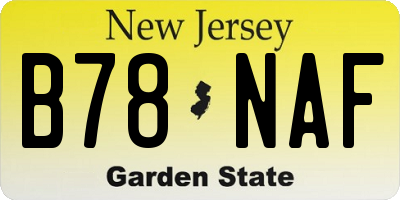 NJ license plate B78NAF